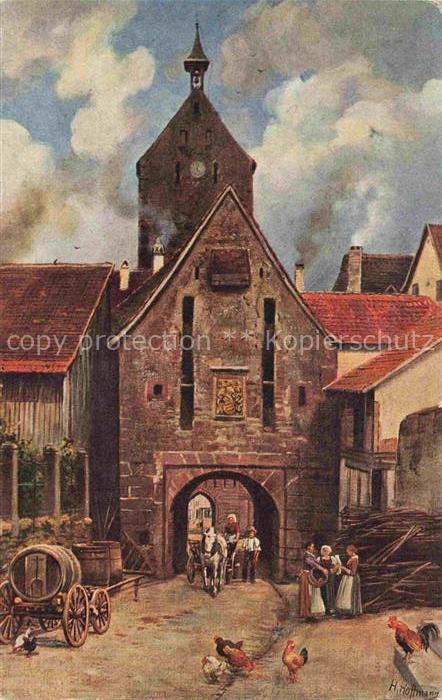 74006570 Hoffmann Heinrich Artist Map Southern Germany Alsace Reichenweier O