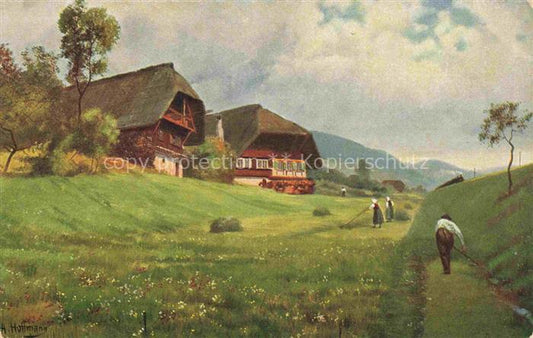 74006572 Hoffmann Heinrich Artist's map Southern Germany Alsace Part of the