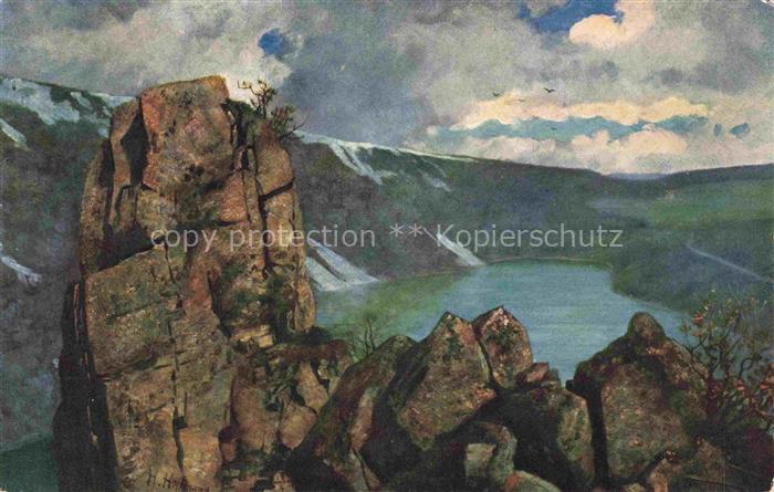 74006574 Carte d'artiste Hoffmann Heinrich Allemagne du Sud Section rock Alsace sur