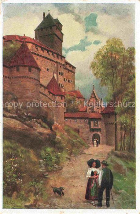 74006579 Carte d'artiste Hoffmann Heinrich Allemagne du Sud Alsace Haut Koenigsbo