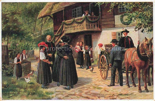 74006580 Hoffmann Heinrich Artist Card South Germany Alsace Farewell to El