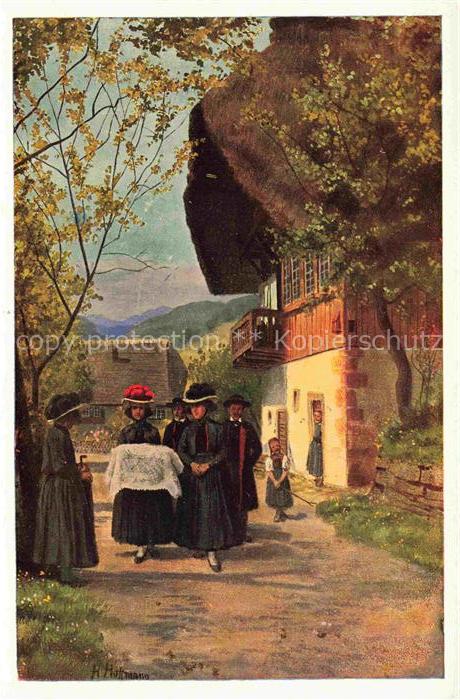 74006584 Hoffmann Heinrich artist card South Germany Alsace child baptism