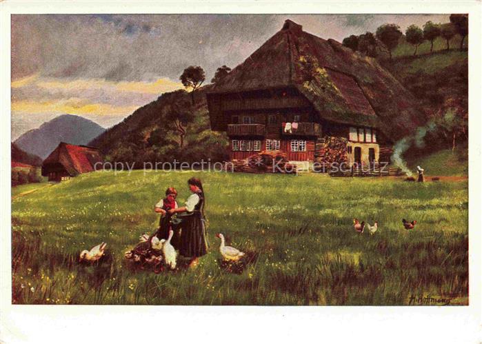 74006587 Hoffmann Heinrich Artist Map Southern Germany Alsace On Sunny H