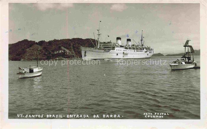 74007303 Santos Sao Paulo Brésil Entrada da barra steamer