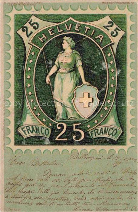 74007674 Helvetia Suisse 25 Franco Patenra N° 19972