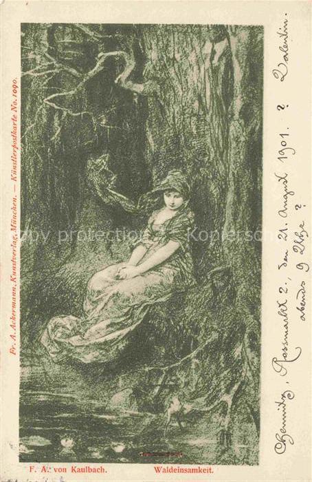 74008518 Kaulbach FA Artist's Card No. 1090 Forest Solitude