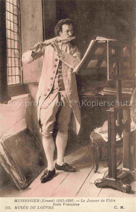 74008520 Meissonier Ernest artist card flute