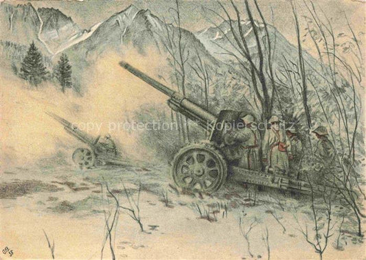 74010981 Militaria Schweiz Soldaten kanone