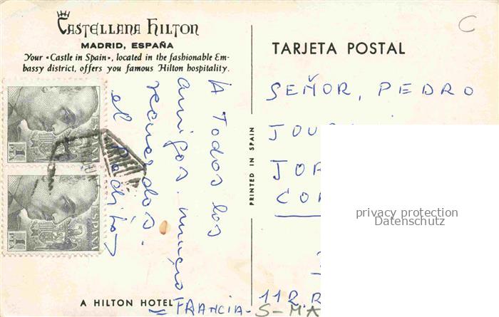 74008292 MADRID ES Castellana Hilton Hotel Artist Card