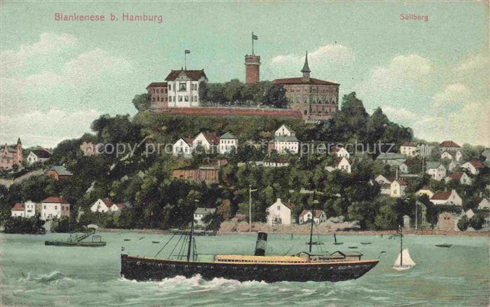 74008581 Blankenese Hamburg View over the Elbe to Suellberg