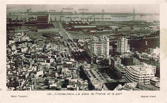 74008585 CASABLANCA Maroc Place de France et le port vue aérienne