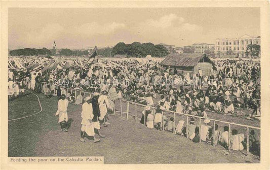 74010546 Calcutta India Feeding the poor on the Calcutta Maidan