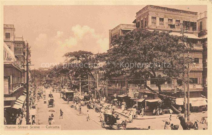 74010547 Calcutta India Native Street Scene