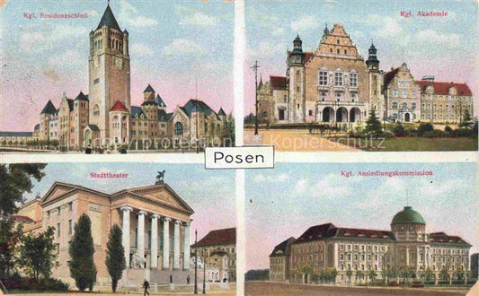 74019622 Posen  POZNAN PL Kgl Residenzschloss Kgl Akademie Stadttheater Kgl Ansi