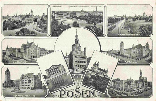 74019991 Posen  POZNAN PL Schlossbruecke Stadttheater Theaterbruecke Kgl Residen