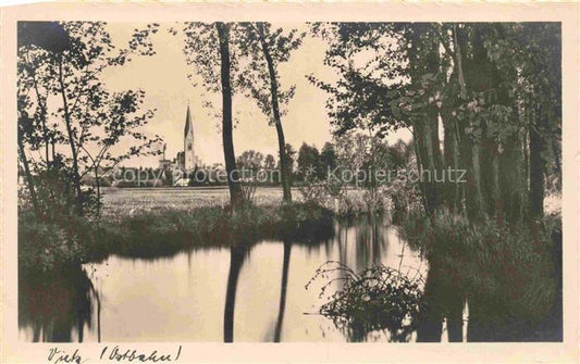 74020492 Vietz Ostbrandenburg Witnica PL Panorama Kirche See