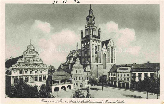 74020559 Stargard Pommern SZCZECINSKI PL Markt Rathaus und Marienkirche