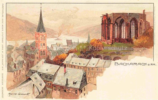 74017436 Wielandt Manuel Kuenstlerlitho Bacharach a. Rhein