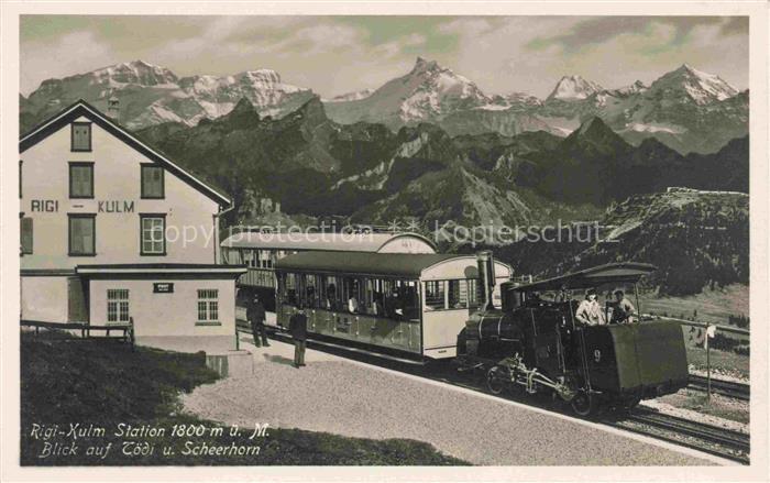 74017455 Zahnradbahn Standseilbahn Furniculaire Rack Railway-- Rigi Kulm Station