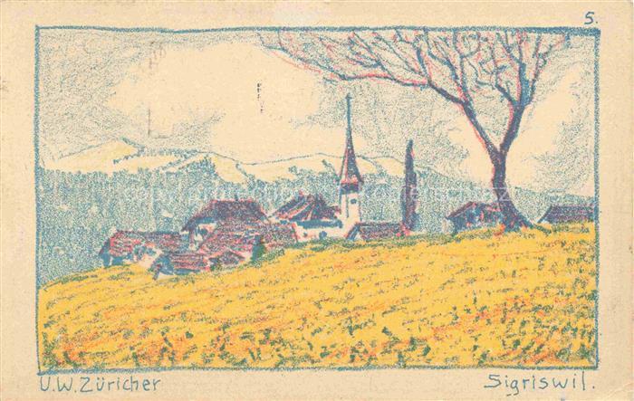 74018397 Zuericher U.W. Kuenstlerlitho Sigriswil.