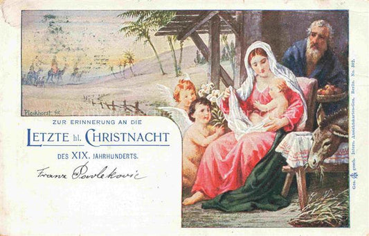 74018423 Plockhorst Kuenstlerkarte Nr. 302 Letzte hl. Christnacht des XIX Jahrhu