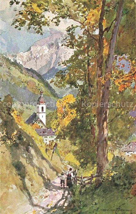 74019723 COMPTON  Edward Harrison Kuenstlerkarte Partie aus der Ramsau