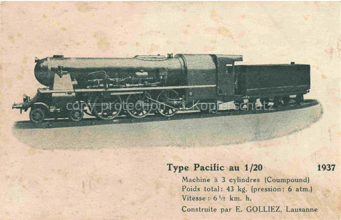 74019765 Eisenbahn Railway Chemin de Fer Type Pacific au 1/20