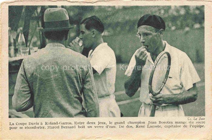 74020199 Tennis-- La Coupe Davis a Roland Garros Jean Borotra Marcel Bernard