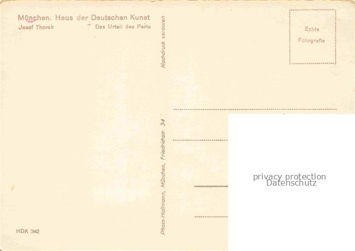 74020255 Verlag HDK Haus der Deutschen Kunst Nr. 342 Muenchen Josef Thorek Das U