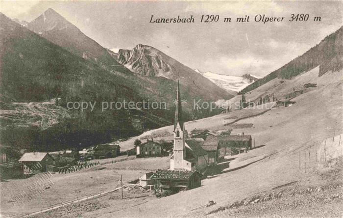 74028949 Lanersbach Mayrhofen Zillertal Tirol AT mit Olperer und Kirche