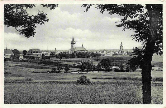 74029080 Policka CZ Panorama Kirchen