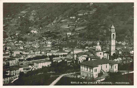 74029817 Edolo Brescia Lombardia IT Panorama Kirche