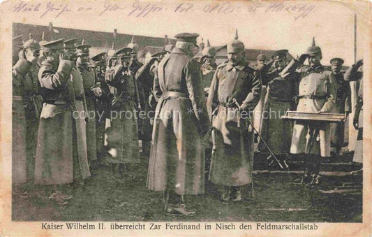 74026561 Nisch NIS Okrug Nisava Serbija Kaiser Wilhelm II ueberreicht Zar Ferdin