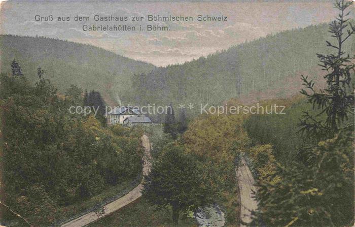 74026749 Gabrielahuetten Gabrielina Hut Kalek CHOMUTOV Komotau CZ Gasthaus zur B