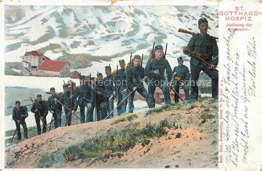 74032067 Gebirgsjaeger Chasseur Alpins Mountaineers Militaria-- St Gotthard Hosp