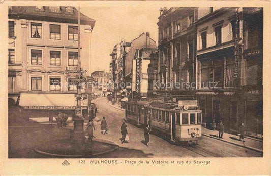 74032534 Strassenbahn Tramway-- Mulhouse Victoire rue Sauvage