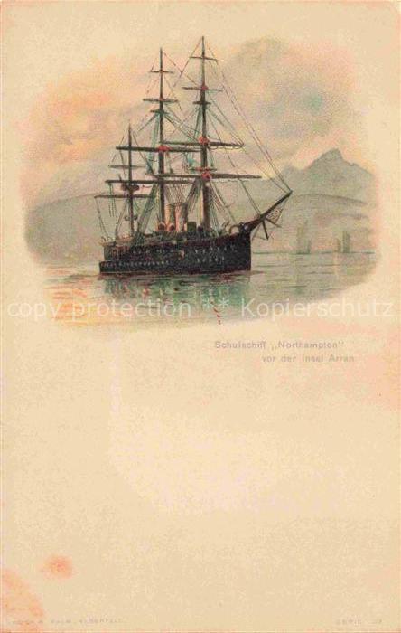 74033478 Arran Insel Schulschiff Northampton vor der Insel Arran