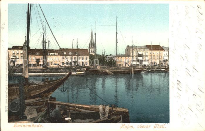 12191891 Swinemuende Ostseebad Westpommern Oberer Teil des Hafens