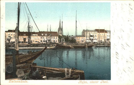 12191891 Swinemuende Ostseebad Westpommern Oberer Teil des Hafens