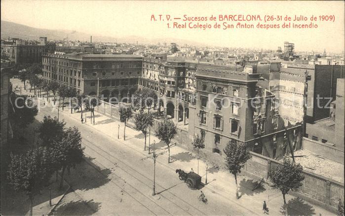 12193562 Barcelona Cataluna Real Colegio de San Anton despues del incendio