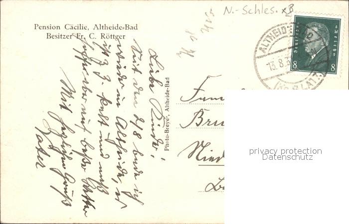 12194725 Altheide Bad Schlesien Pension Caecilie