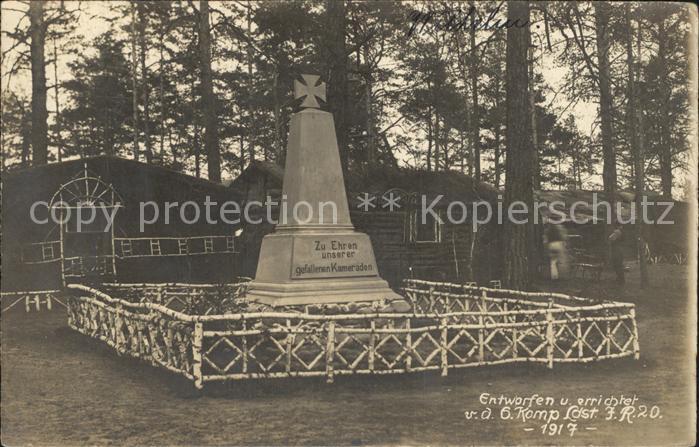 12325476 Militaria Tod Kriegerdenkmal zu ehren unserer gefallenen Kameraden Welt