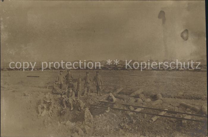 12325516 Militaria Railway construction ferroviaire photo de groupe première guerre mondiale