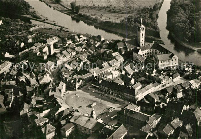 13154763 Melnik Tschechien Fliegeraufnahme Kirche