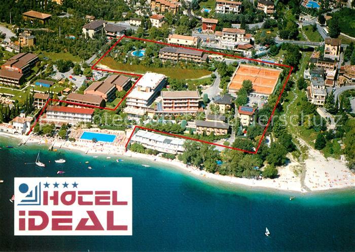 13220502 Limone sul Garda Hotel Ideal Fliegeraufnahme mit Strand