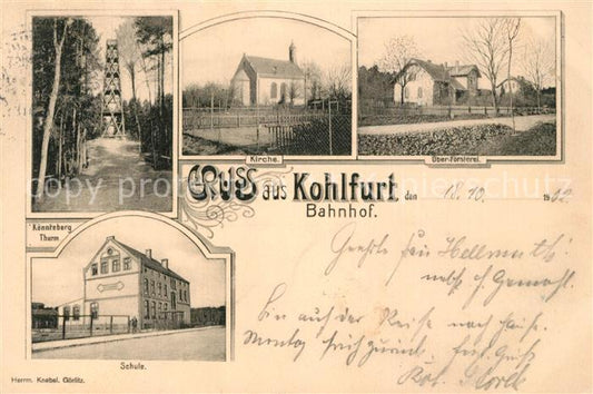 33548806 Kohlfurt Schlesien Bahnhof Schule Oberfoersterei