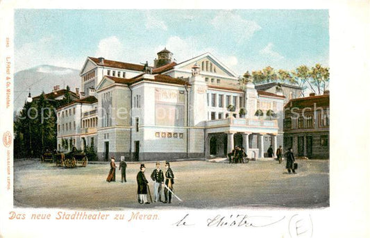 13629593 Meran Merano Neues Stadttheater Kuenstlerkarte Litho