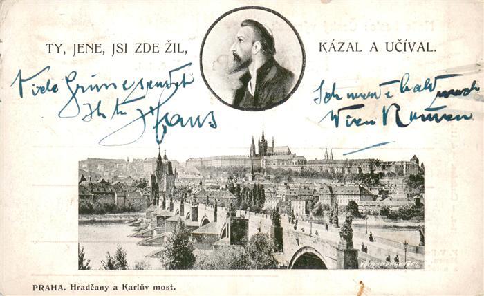 13666117 Praha Prahy Prague Hradcany a Karluv most Prager Burg mit Karlsbruecke