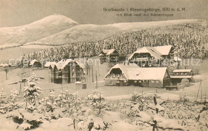 13697111 Brotbaude Riesengebirge Panorama mit Schneekoppe