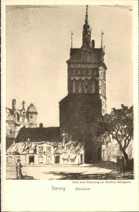 10909842 Danzig West Prussia Danzig Stockturm Artist Berthold Hellingrath *